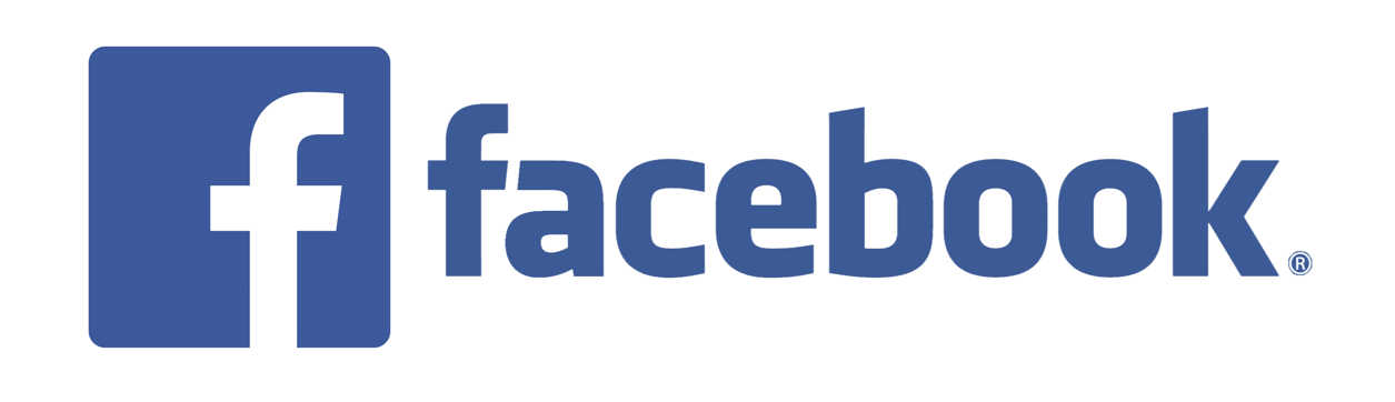 A blue facebook logo on a white background