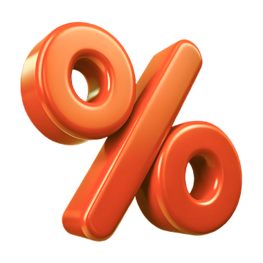 Orange, 3D percentage symbol. | We Fix Cars