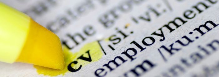 An image of several different definitions of the word CV. The word CV is being highlighted with a yellow highlighter