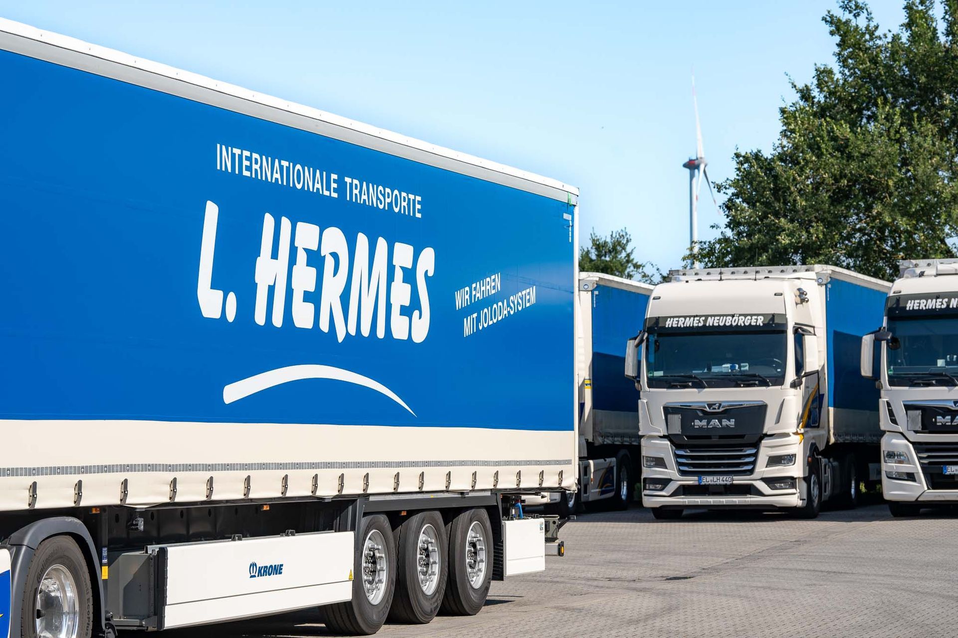 Impression Lkws, internationale Transporte