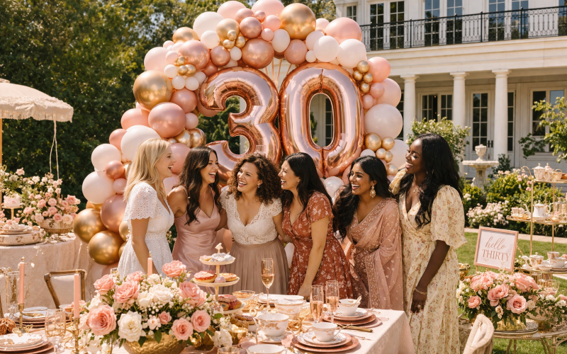Birthday balloon arch garland Los Angeles — organic style — Balloon Concierge