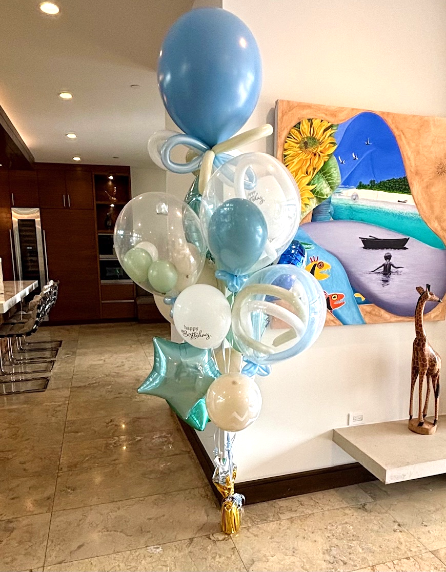 Custom balloon bouquet delivered to Beverly Hills home by Balloon Concierge