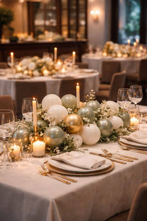 Birthday dinner party balloon centerpiece and table décor Los Angeles — Balloon Concierge