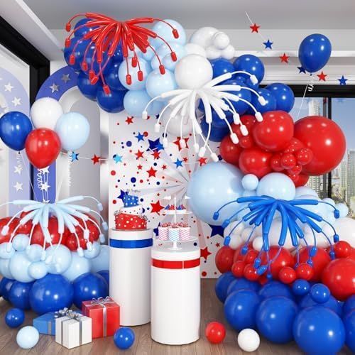4th of July balloon delivery Los Angeles — red white and blue patriotic balloon bouquet