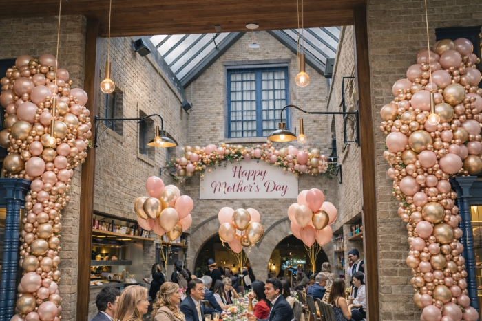 Custom event balloon decorations by Balloon Concierge Los Angeles — organic balloon garland and arch installation