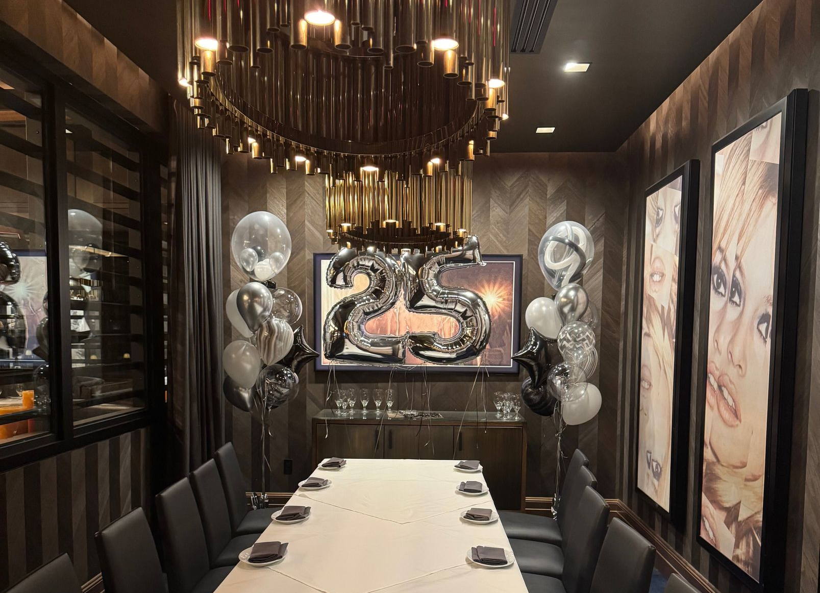Ocean Prime Beverly hills event space luxury fine dining upscale private dinner party birthday dinner balloon delivery
