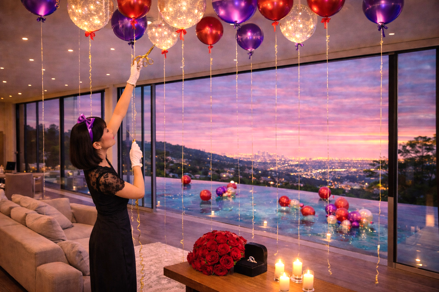 White glove balloon installation Los Angeles private home — Balloon Concierge