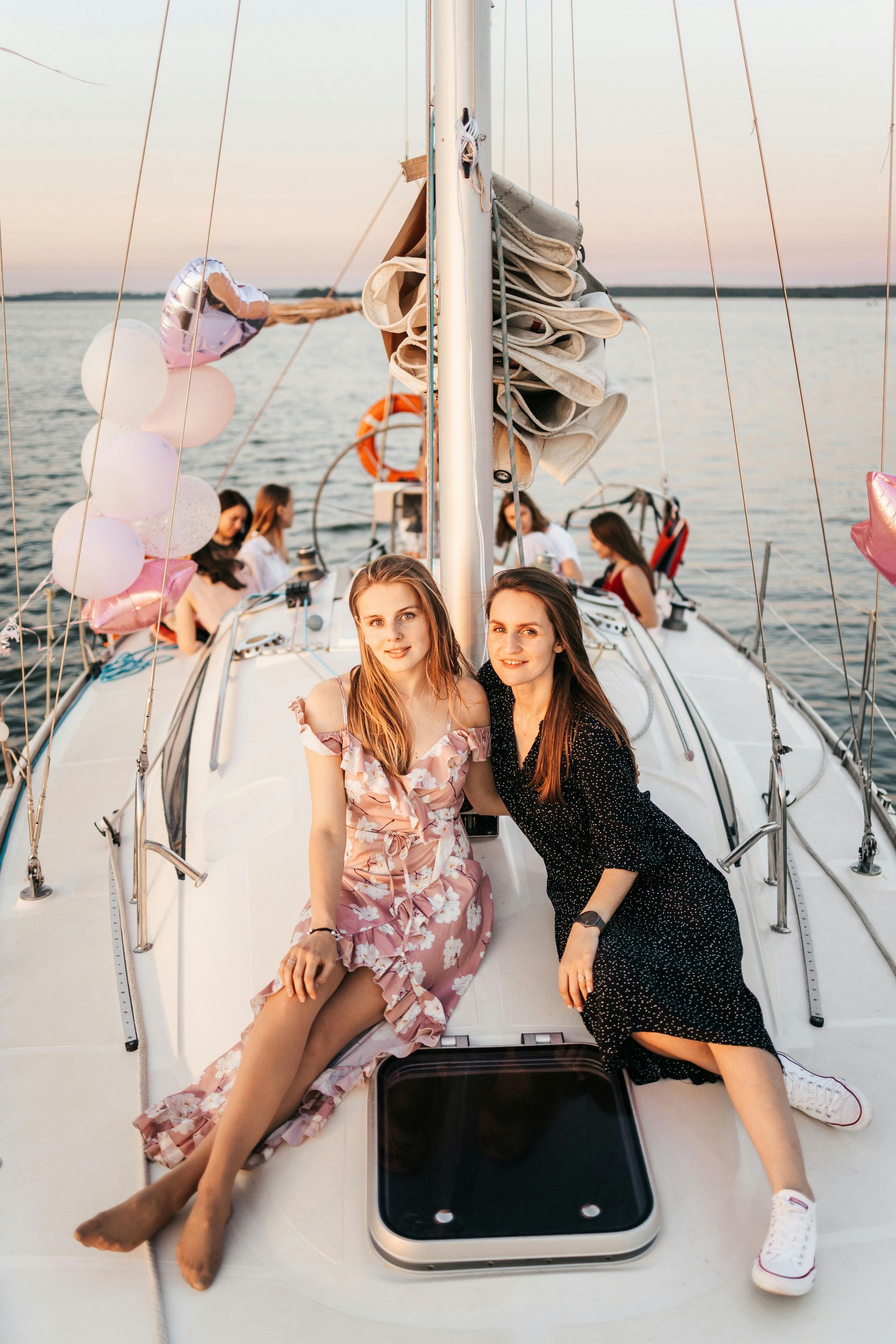 Marina del Rey boat party birthday balloons Los Angeles — nautical luxury balloon setup on yacht — Balloon Concierge