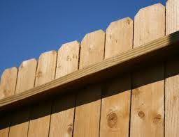 Chipped paling fence