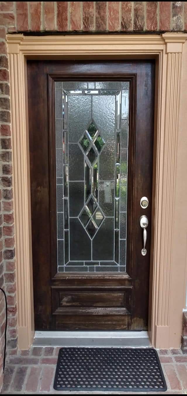 Before a Wooden Door Repaint — Houston, TX — Jeff’s Finish Doors and More