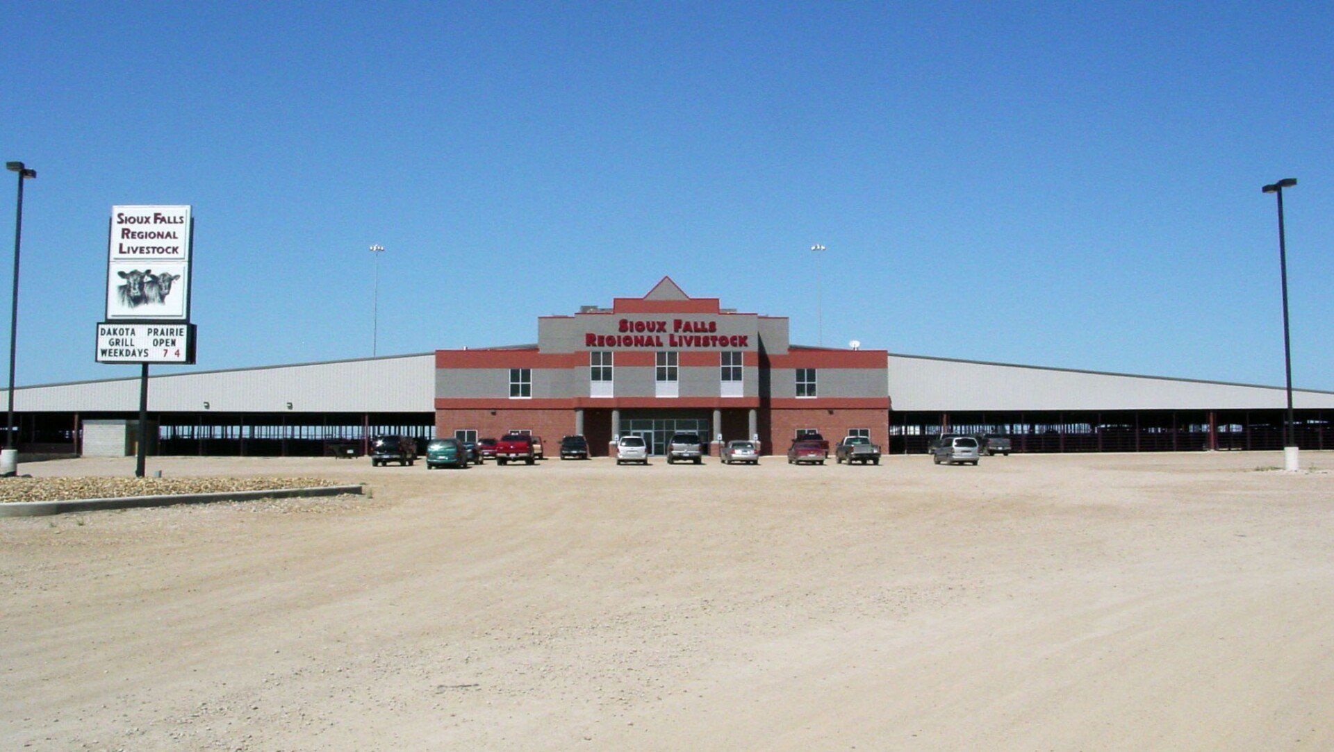 A large building with a sign that says ' jerry dew ' on it