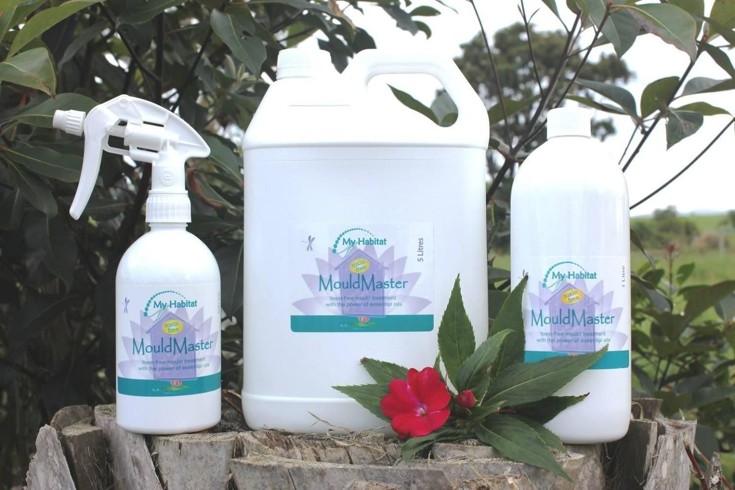 Three White Bottles of Mould Master — My Habitat Products in Malanda, QLD