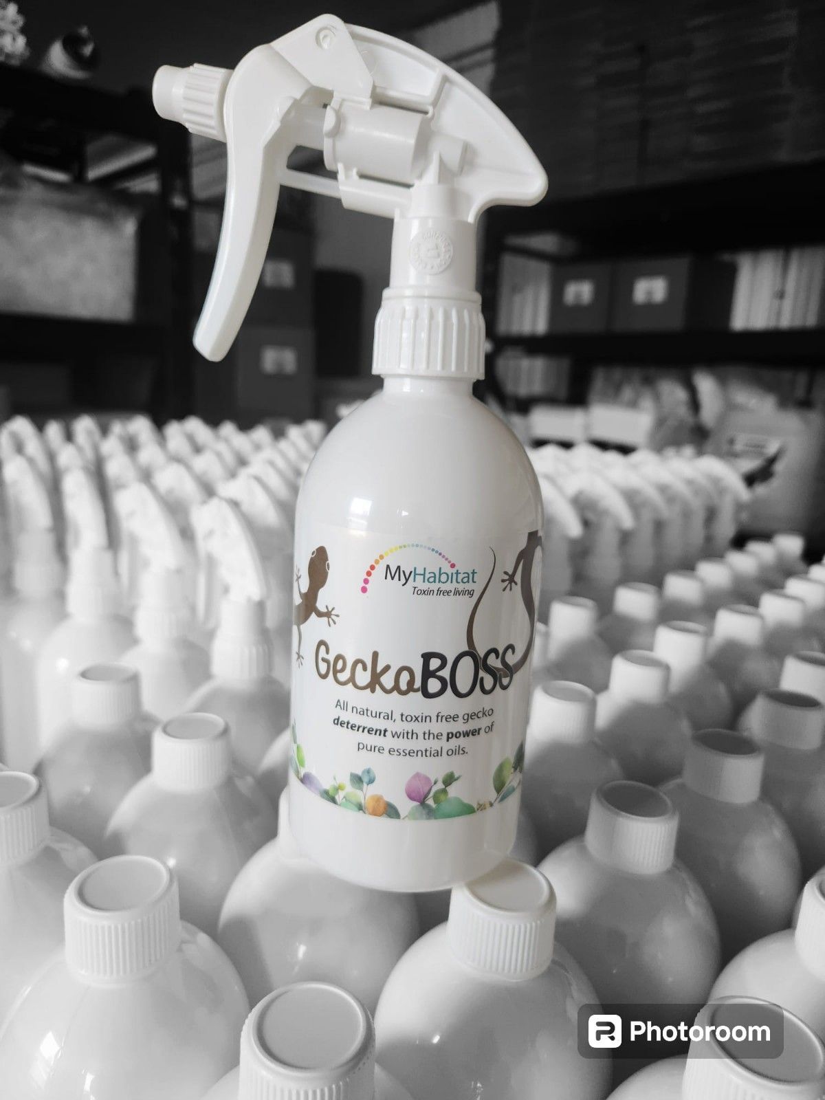 White Gecko Boss Spray Bottle with Logo — My Habitat Products in Malanda, QLD