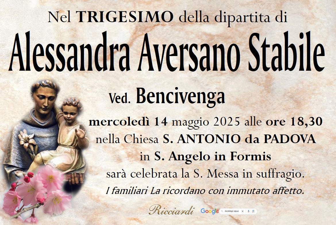 necrologio Alessandra Aversano Stabile