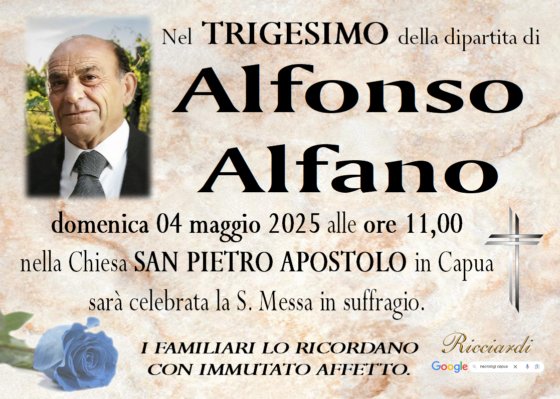 necrologio Alfonso Alfano