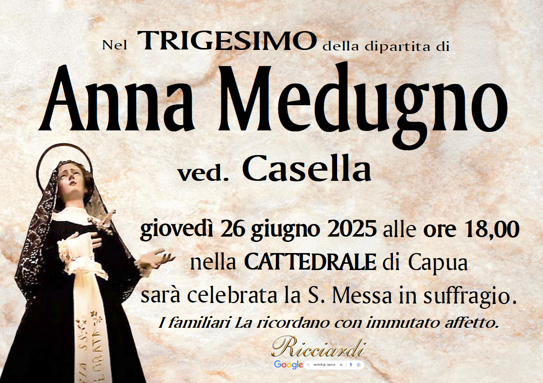 necrologio Anna Medugno