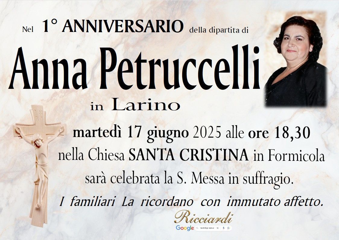 necrologio Anna Petruccelli