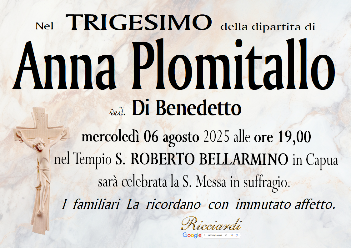 necrologio Anna Plomitallo