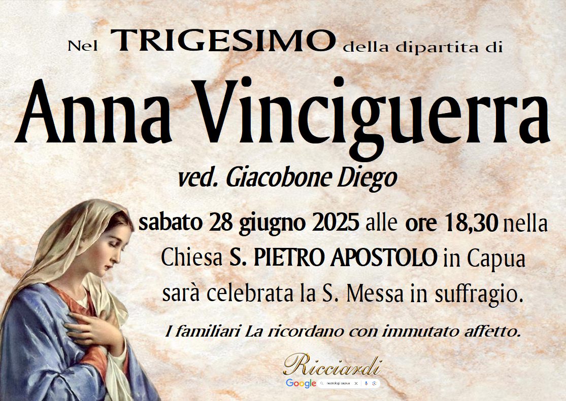 necrologio Anna Vinciguerra