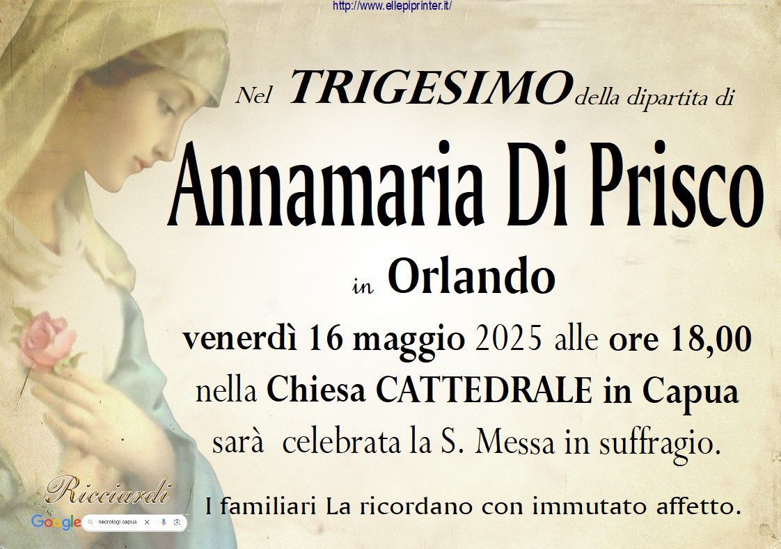 necrologio Annamaria Di Prisco