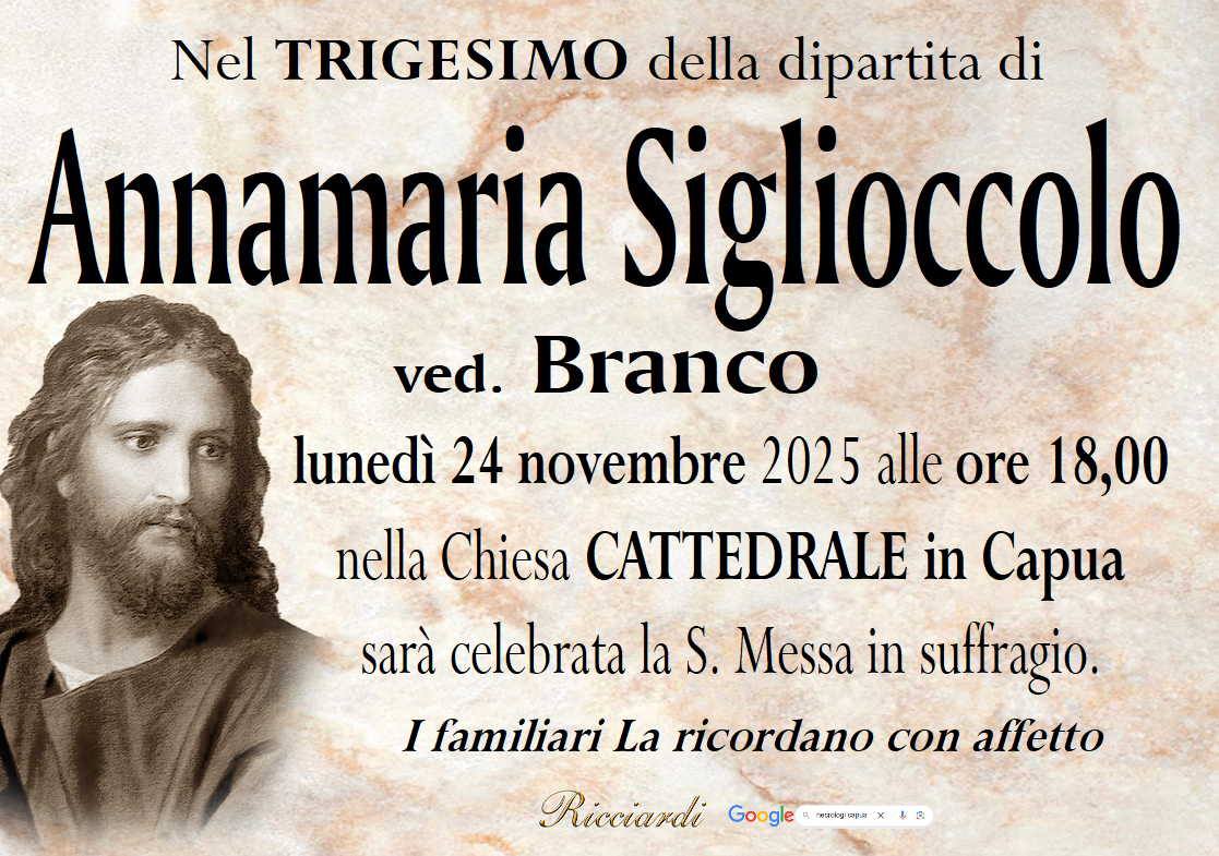 necrologio Annamaria Siglioccolo