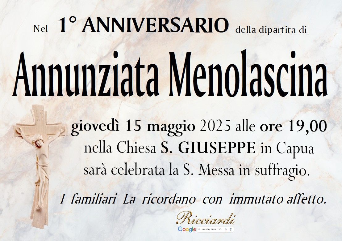 necrologio Annunziata Menolascina