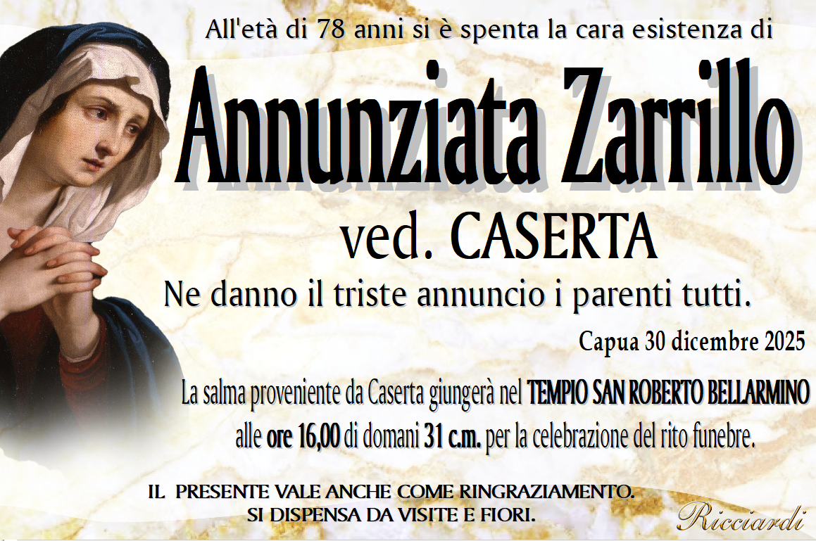 necrologio Annunziata Zarrillo