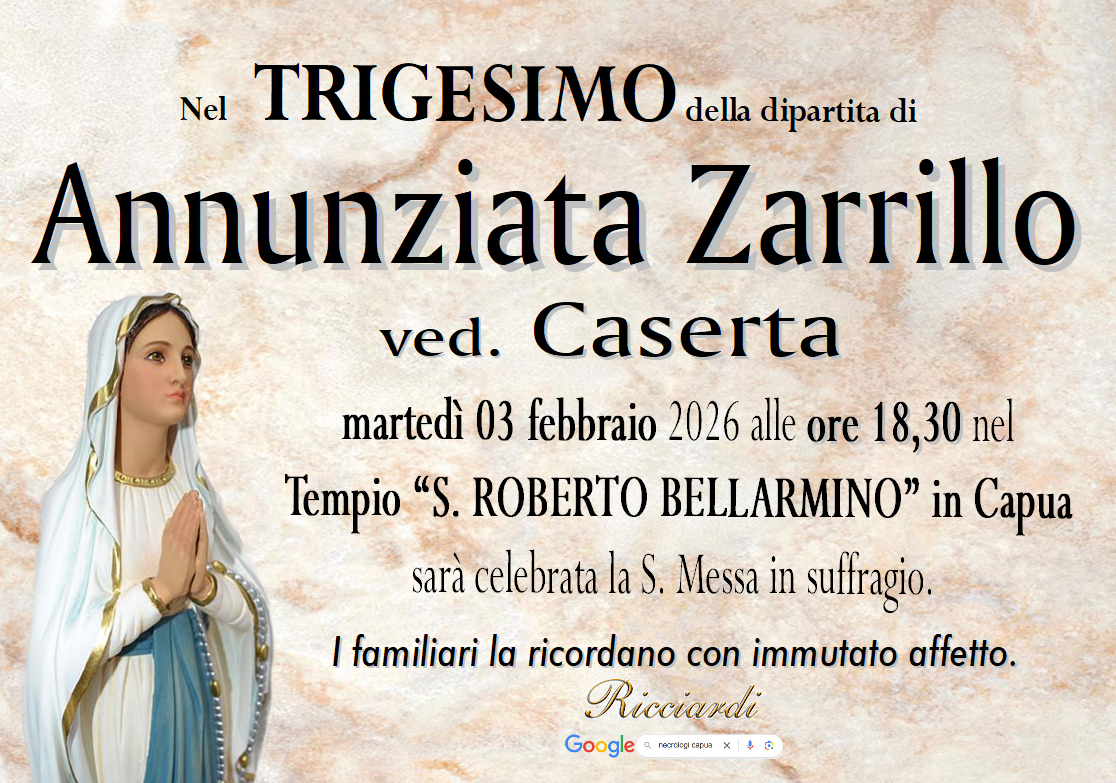 necrologio Annunziata Zarrillo
