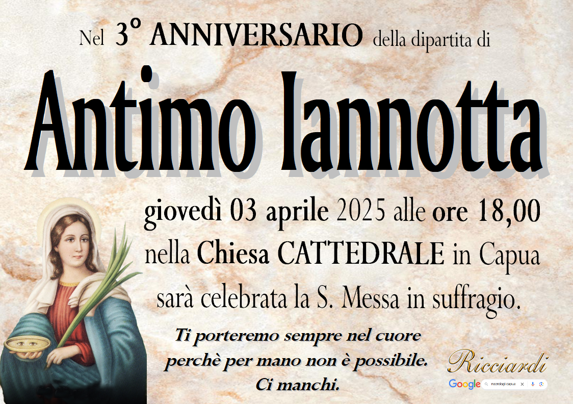 necrologio Antimo Iannotta