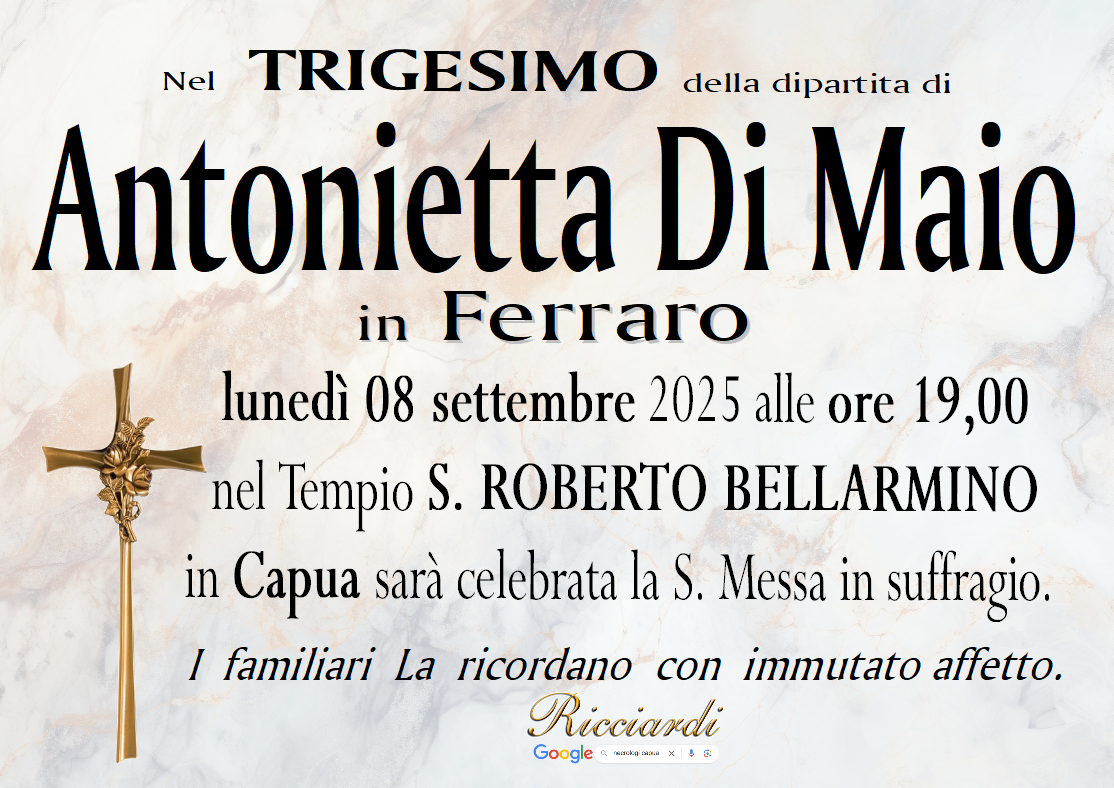 necrologio Antonietta Di Maio