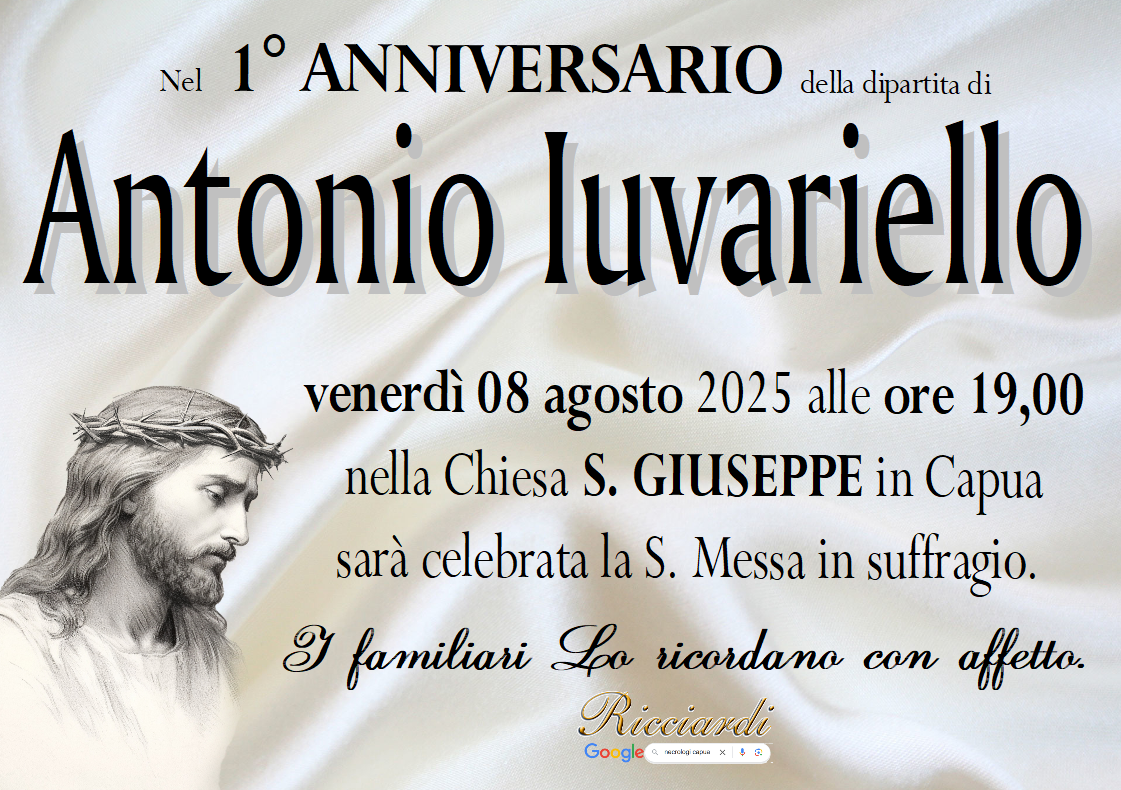 necrologio Antonio Iuvariello
