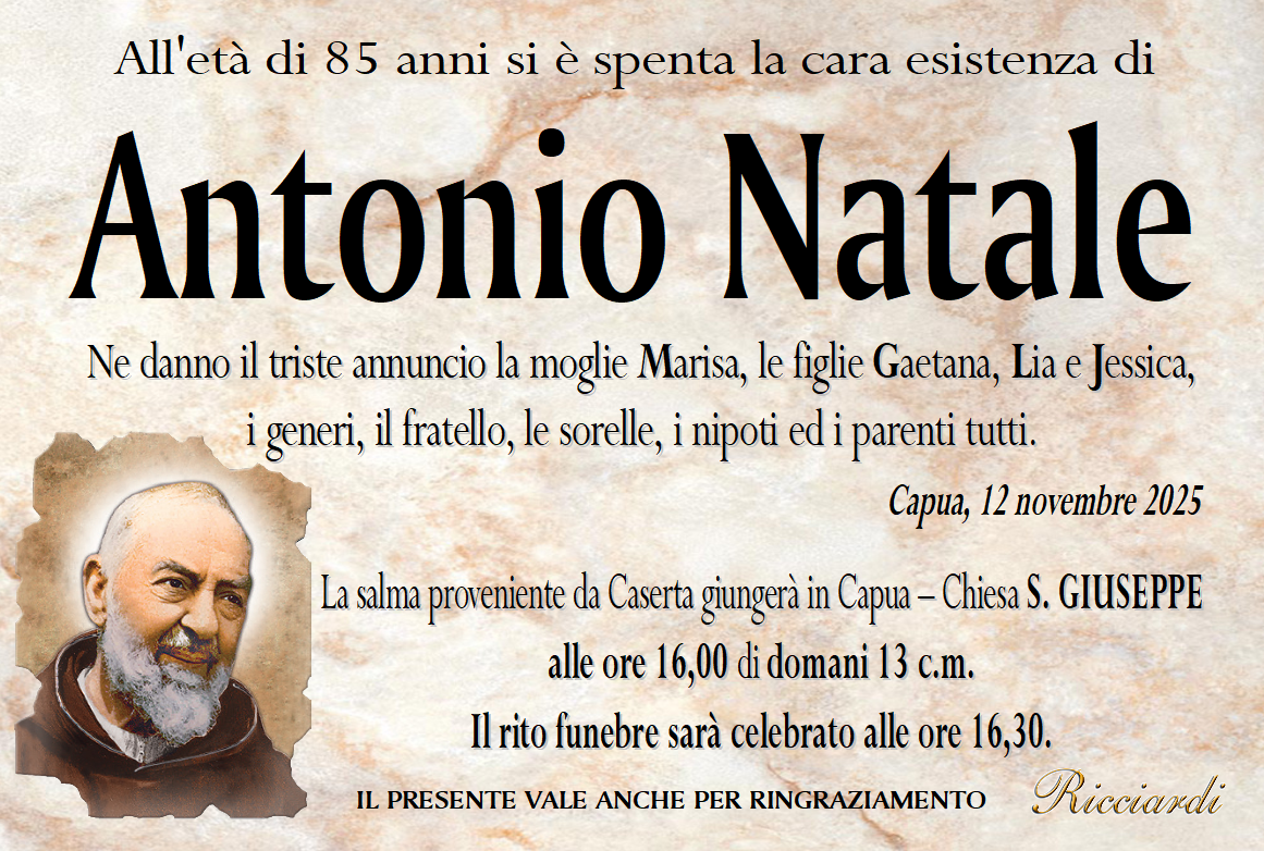 necrologio Antonio Natale