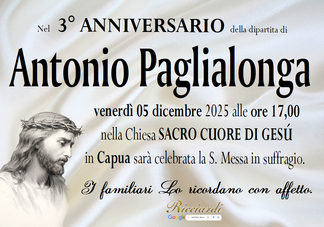 necrologio Antonio Paglialonga