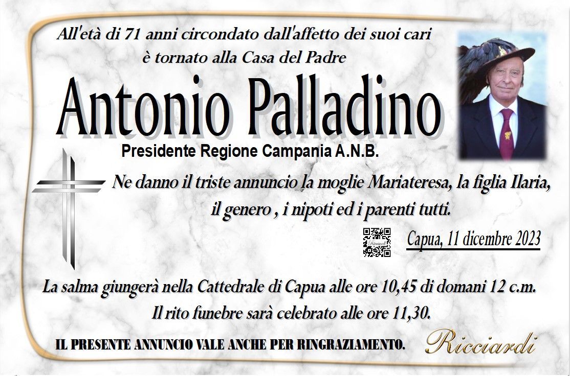 necrologio Antonio Palladino