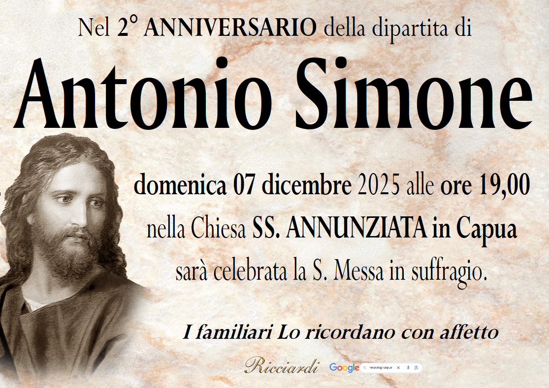 necrologio Antonio Simone