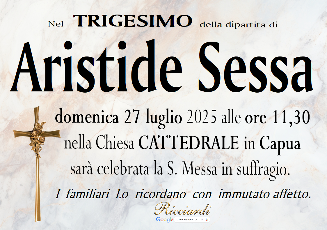 necrologio Aristide Sessa