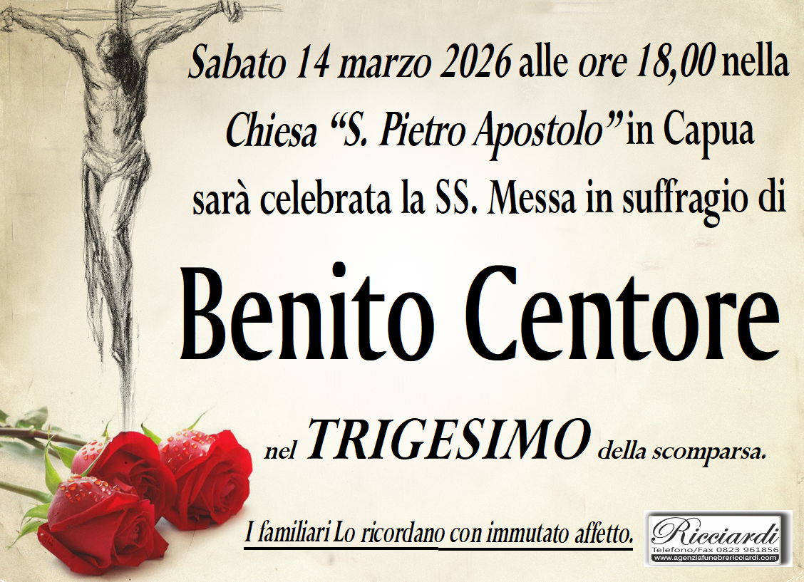 necrologio Benito Centore