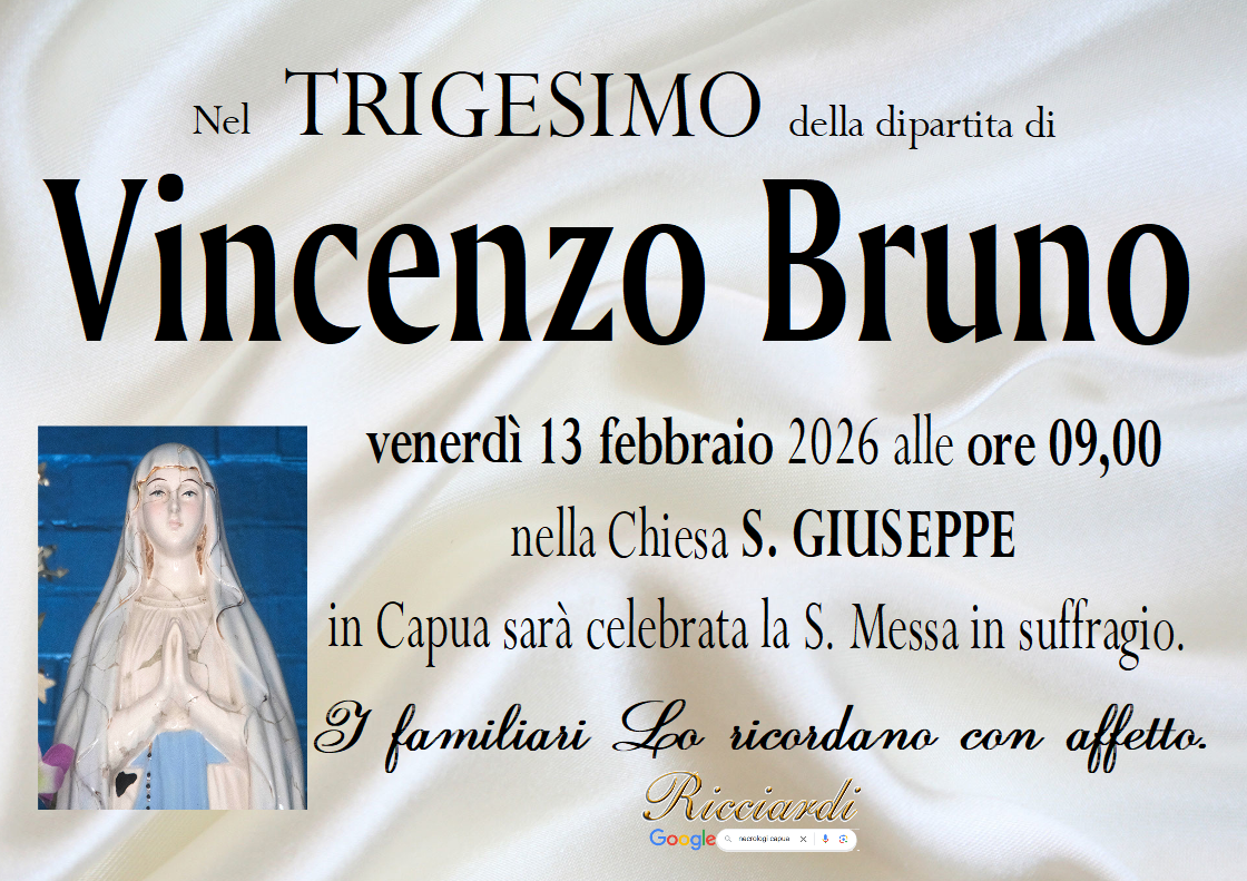necrologio Vincenzo Bruno