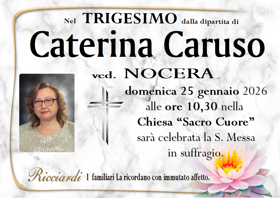 necrologio Caterina Caruso