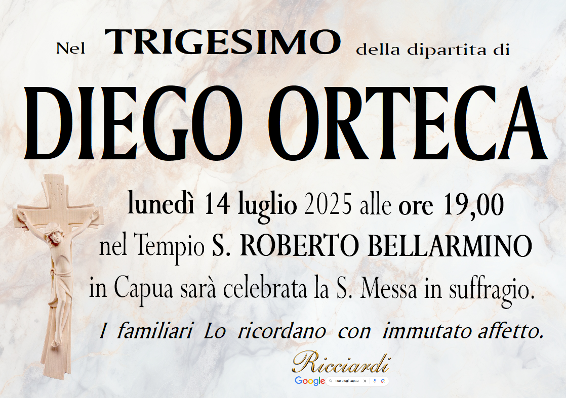 necrologio DIEGO ORTECA