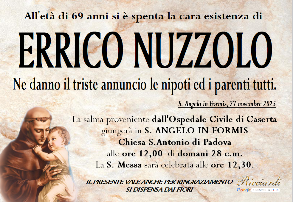necrologio ERRICO NUZZOLO