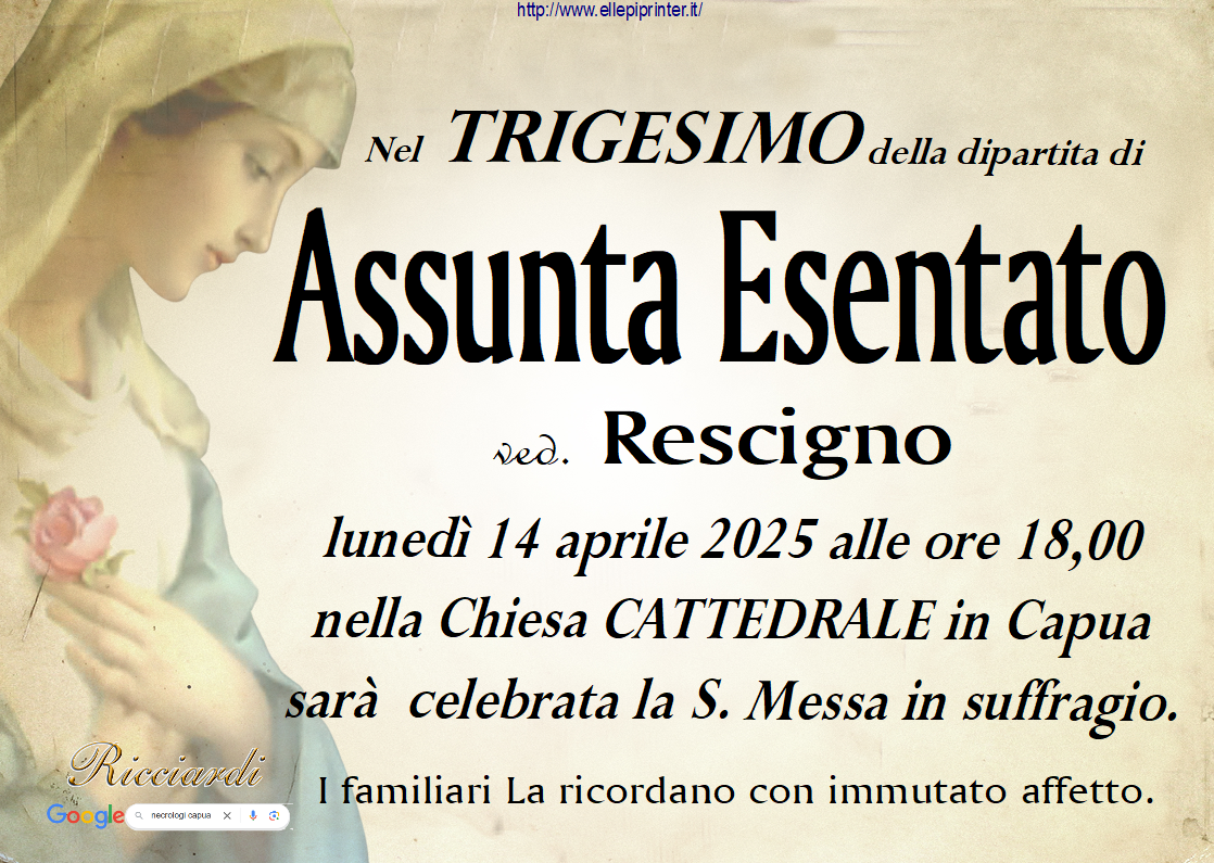 necrologio Assunta Esentato