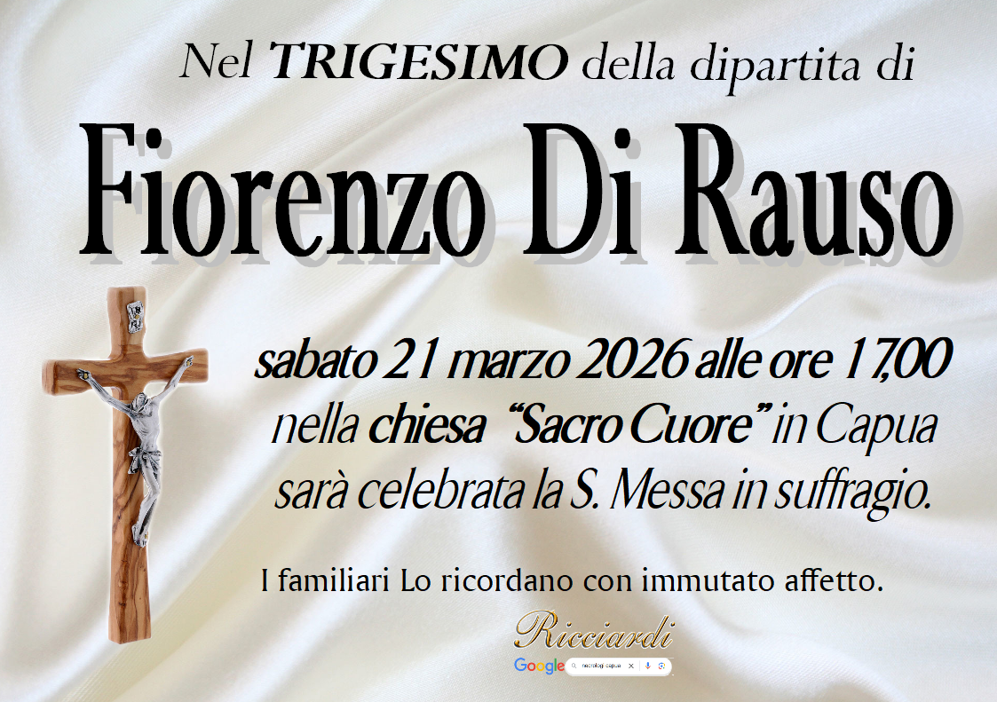 necrologio Fiorenzo Di Rauso