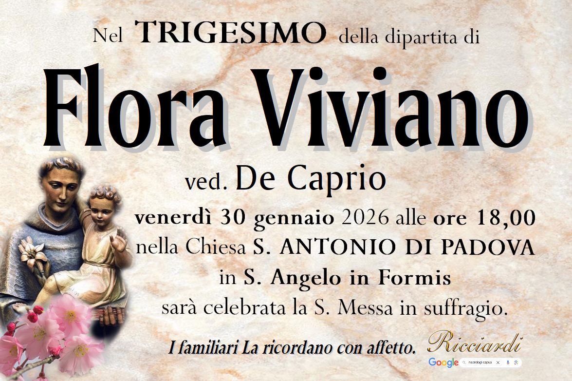 necrologio Flora Viviano