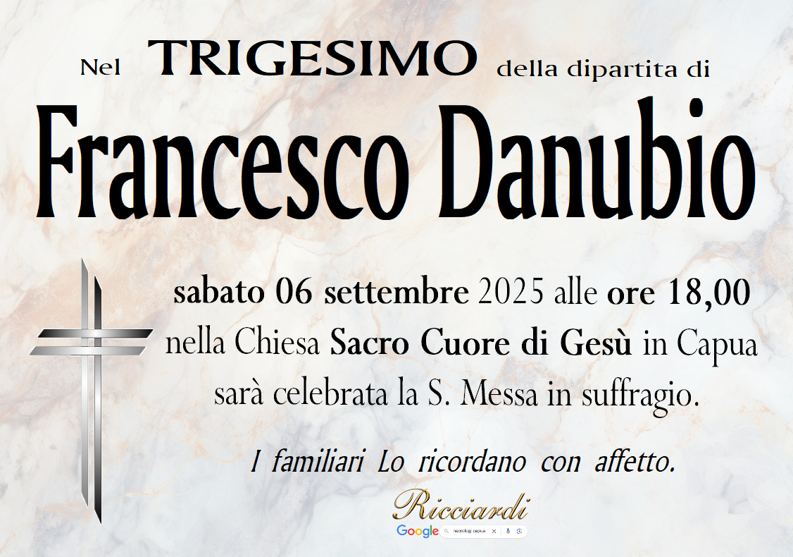 necrologio Francesco Danubio