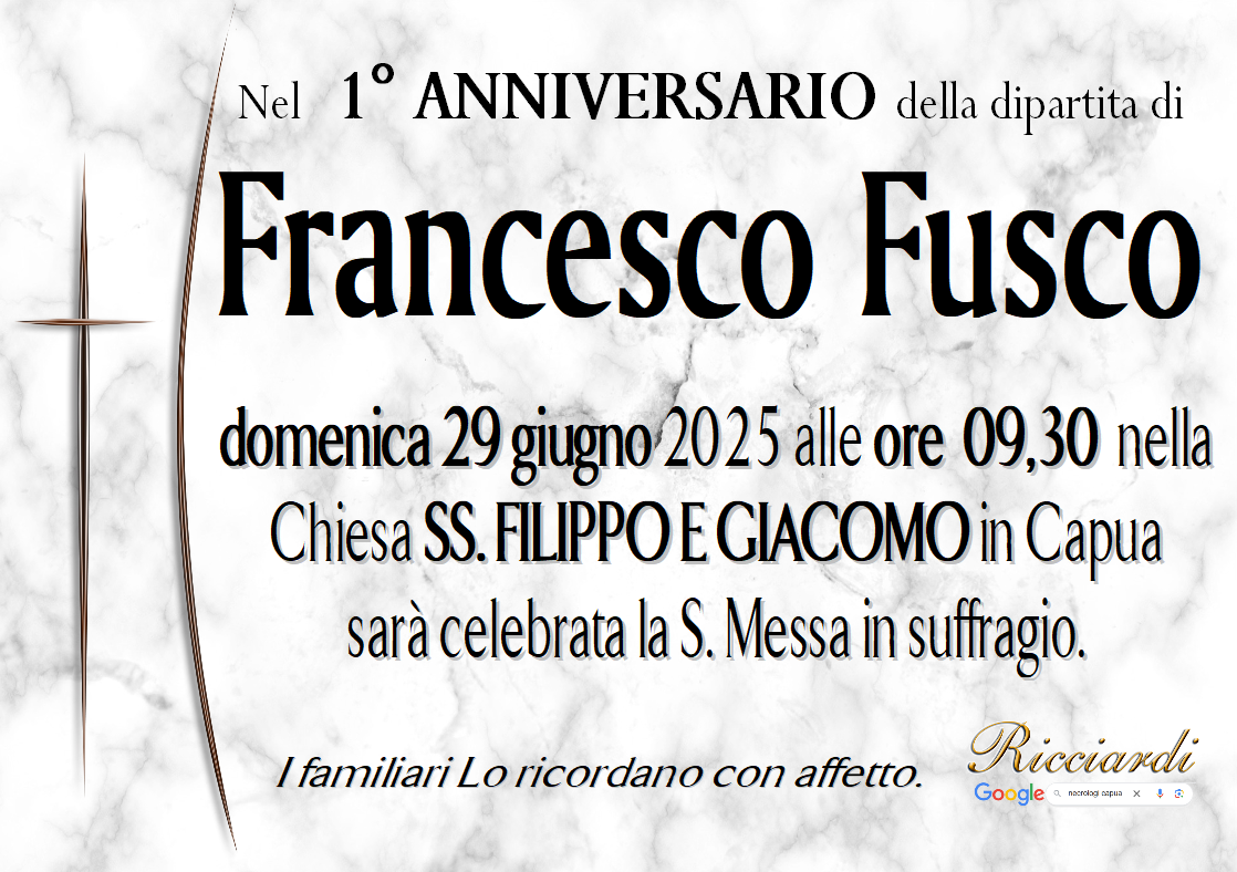 necrologio Francesco Fusco