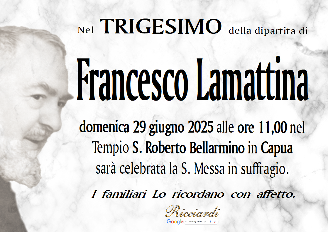 necrologio Francesco Lamattina