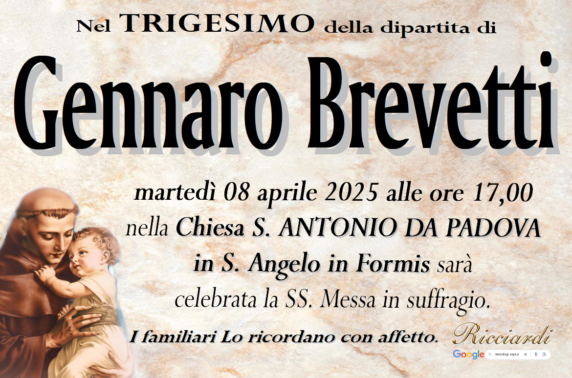 necrologio Gennaro Brevetti