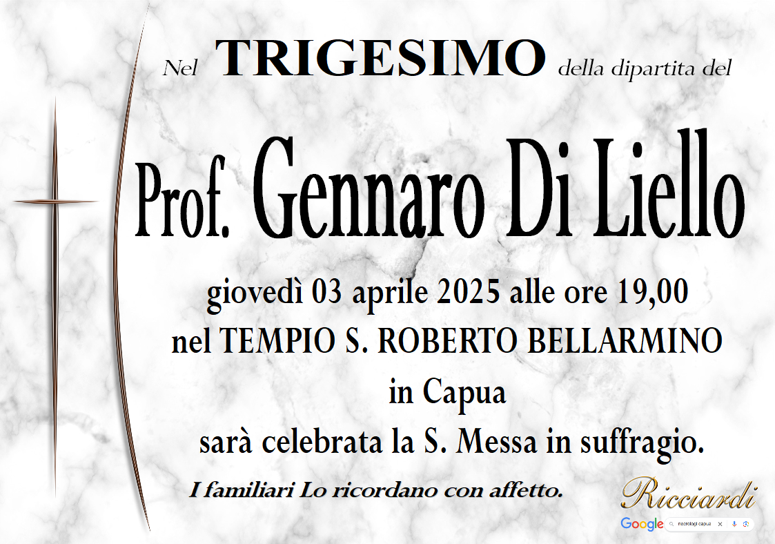 necrologio Prof. Gennaro Di Liello