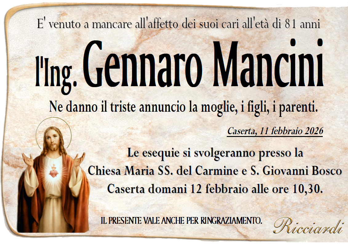 necrologio Ing. Gennaro Mancini